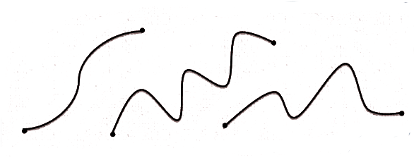 Curved Lines - Line Art (623x259), Png Download