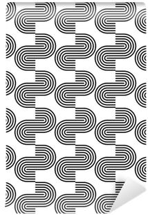 Black And White Seamless Pattern With Curved Line - Mobile Phone (400x400), Png Download
