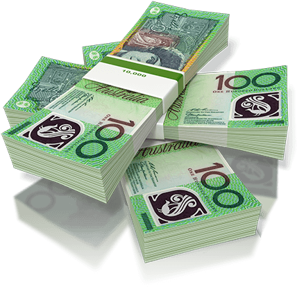 Aussie Dollars - Australian Money Stacks Transparent (500x438), Png Download