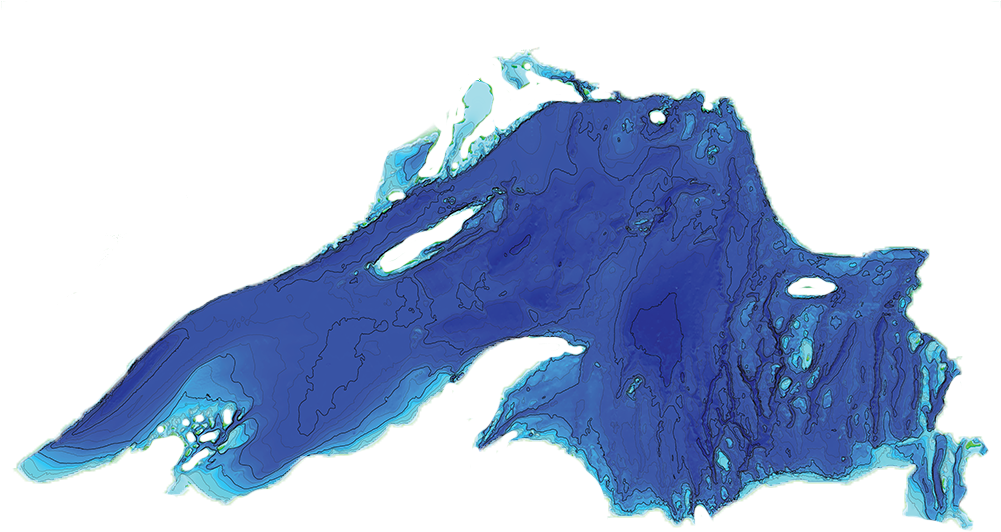 Lake Superior - Lake Superior Bathymetry Map (1000x552), Png Download