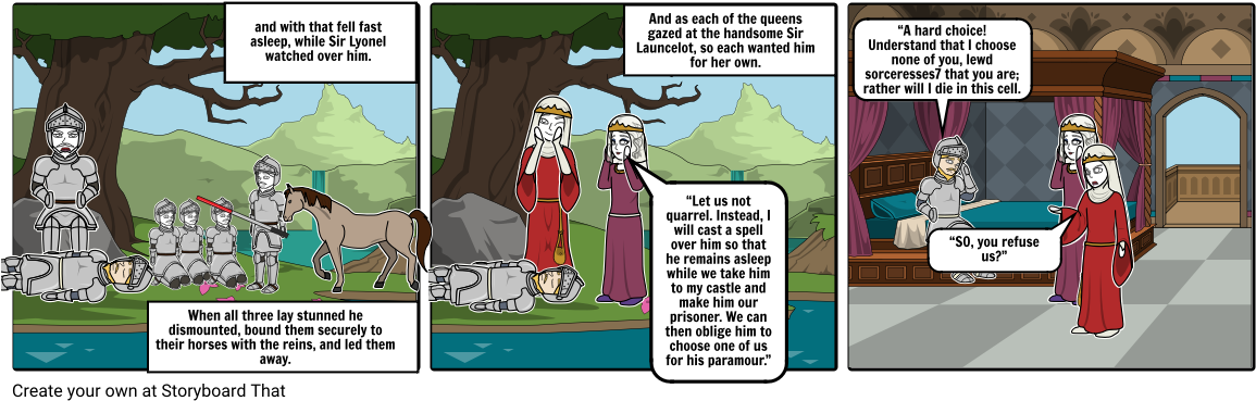 Sir Launcelot Du Lake - Tale Of Sir Launcelot Du Lake Comic (1164x385), Png Download