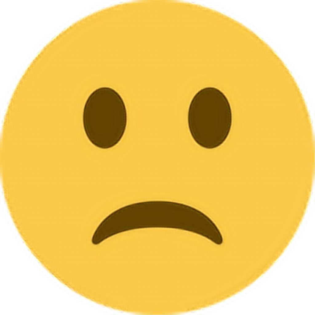 Sad Frown Unhappy Upset Emoji Emoticon Face Expression - ☺ Png (1024x1024), Png Download