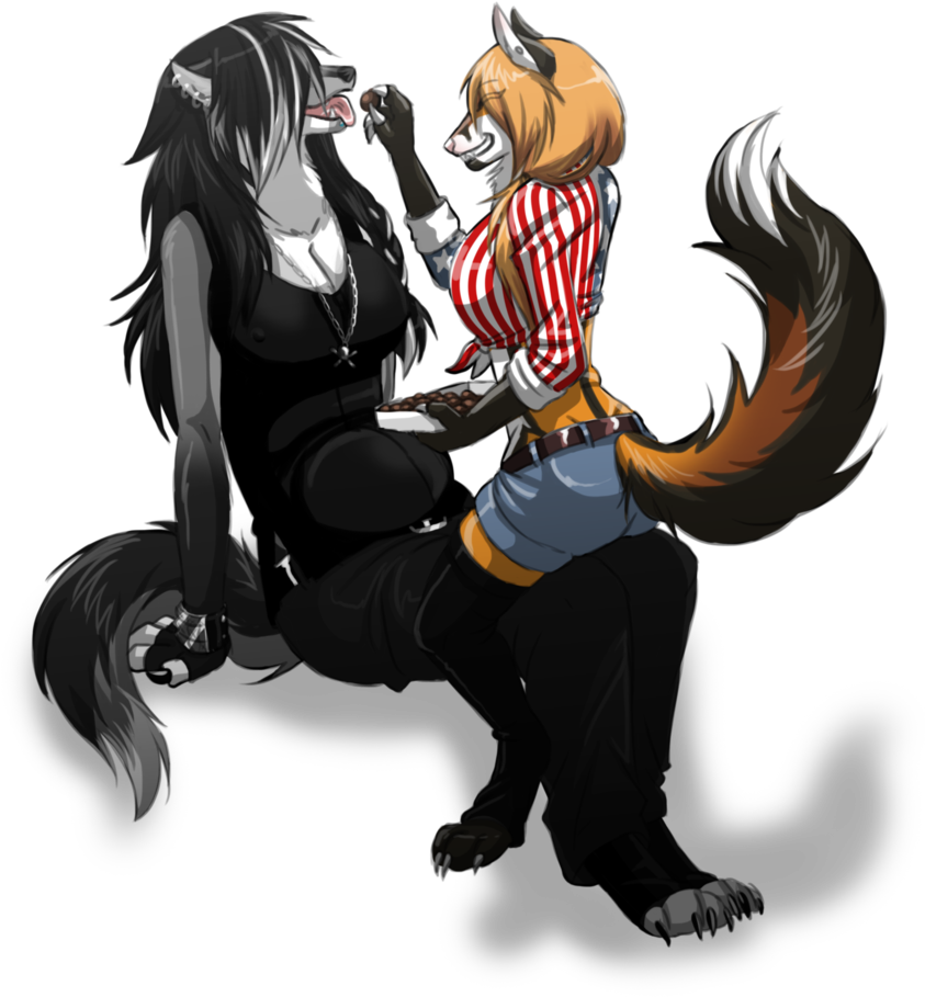 Love Is, Wolf, Creative, Anime, El Amor Es, Anime Shows, - Wolf And Fox Cute (900x1080), Png Download