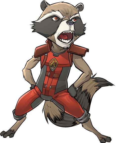 Rocket Guardianes De La Galaxia Animado (468x576), Png Download