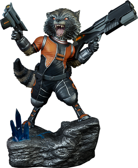 Rocket Raccoon Premium Format™ Figure - Rocket Raccoon Figure (480x585), Png Download