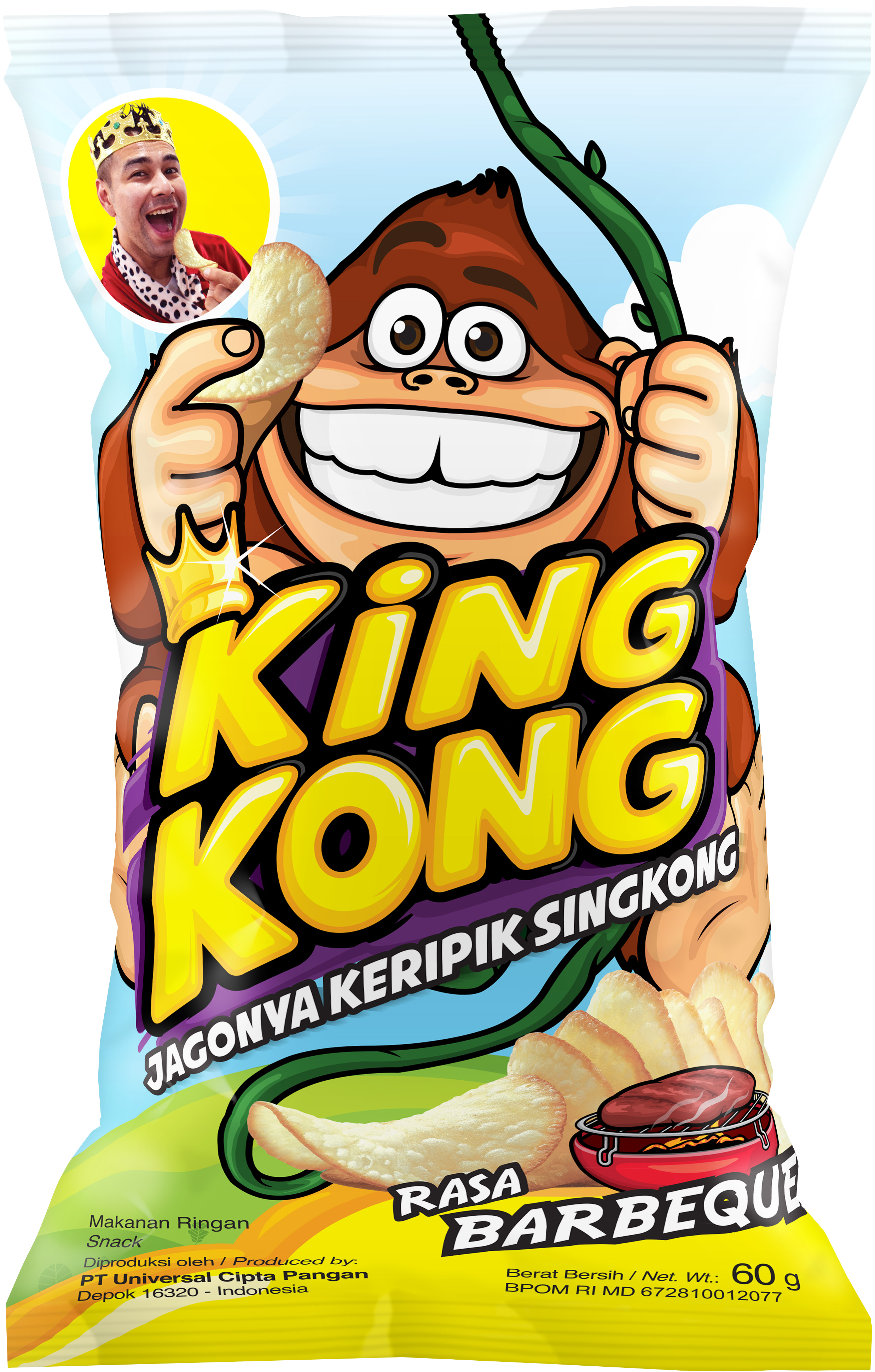 King Kong Cassava Chips Snack Review - Keripik Kingkong (2637x4012), Png Download