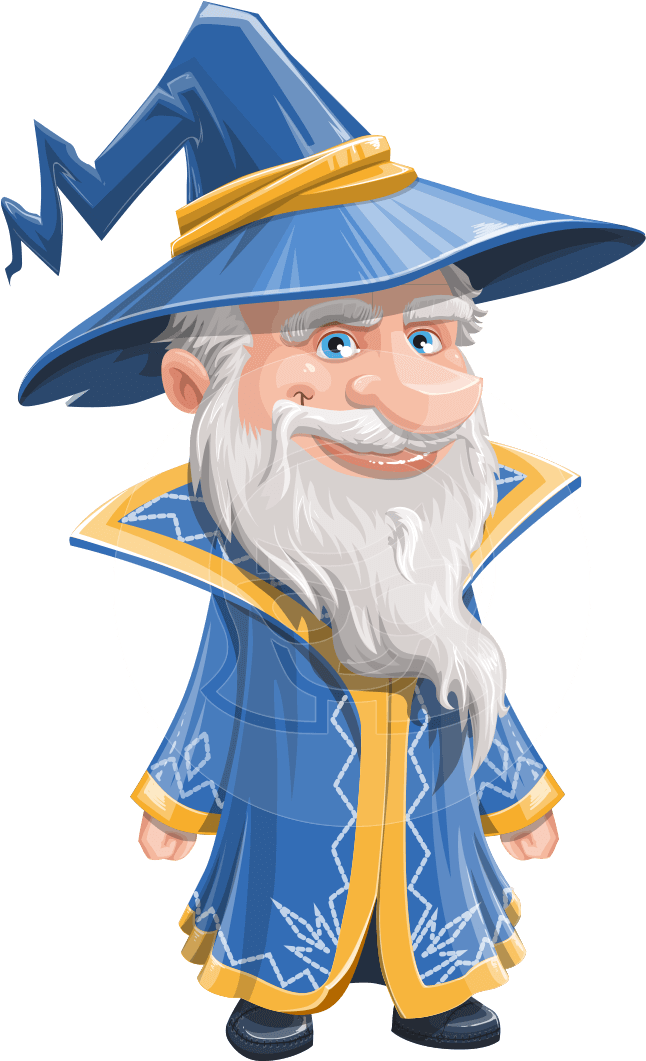 Waldo The Wise Wizard - Animated Png Magician (957x1060), Png Download
