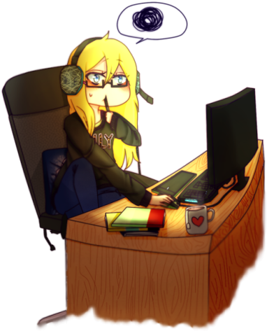 While Adding New Info To Mu Ko-fi Page And Streaming - Cartoon (500x516), Png Download