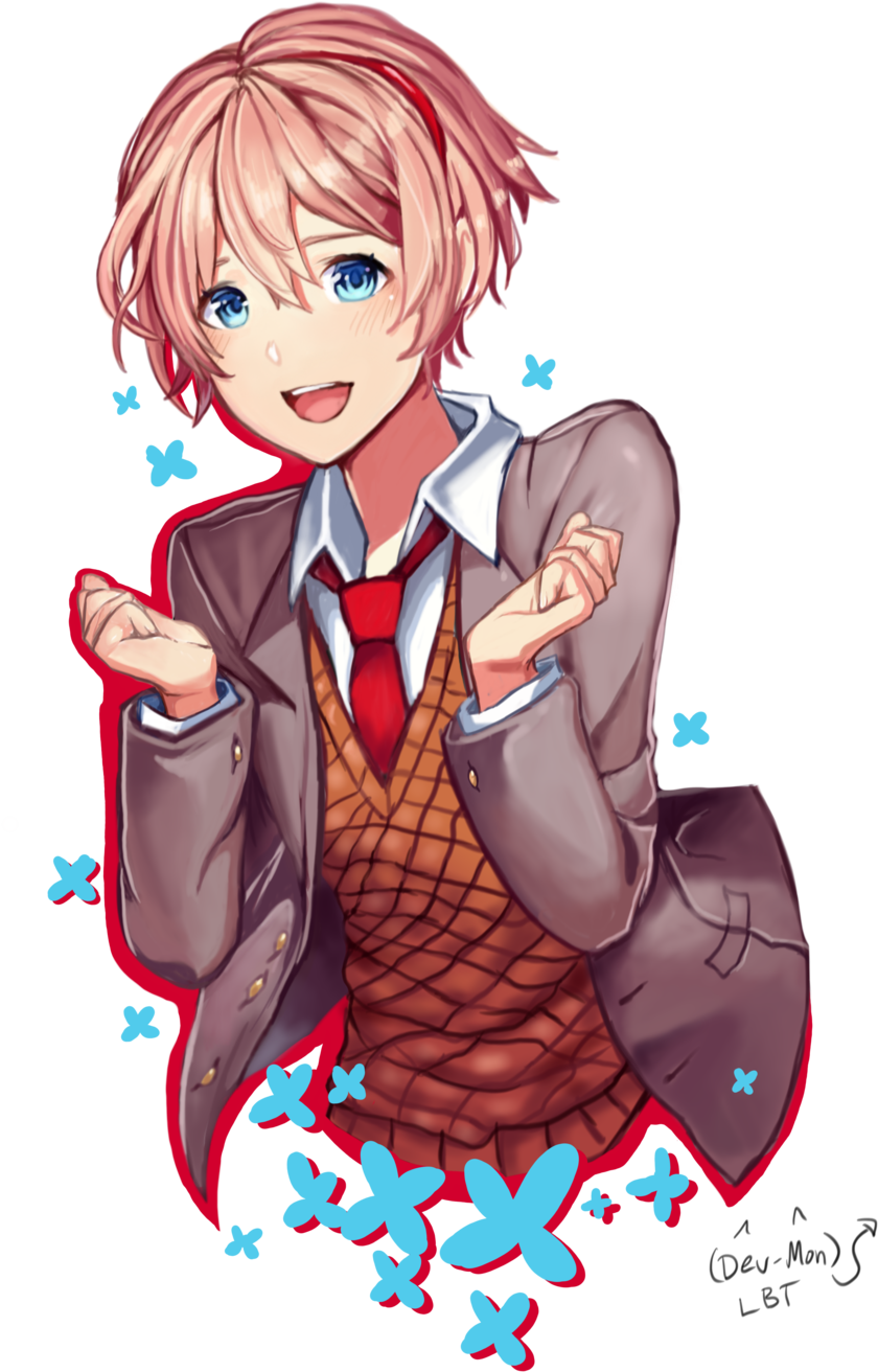 Ddlc Sayori By Lovebirdtreat - Male Doki Doki Literature Club (756x1057), Png Download