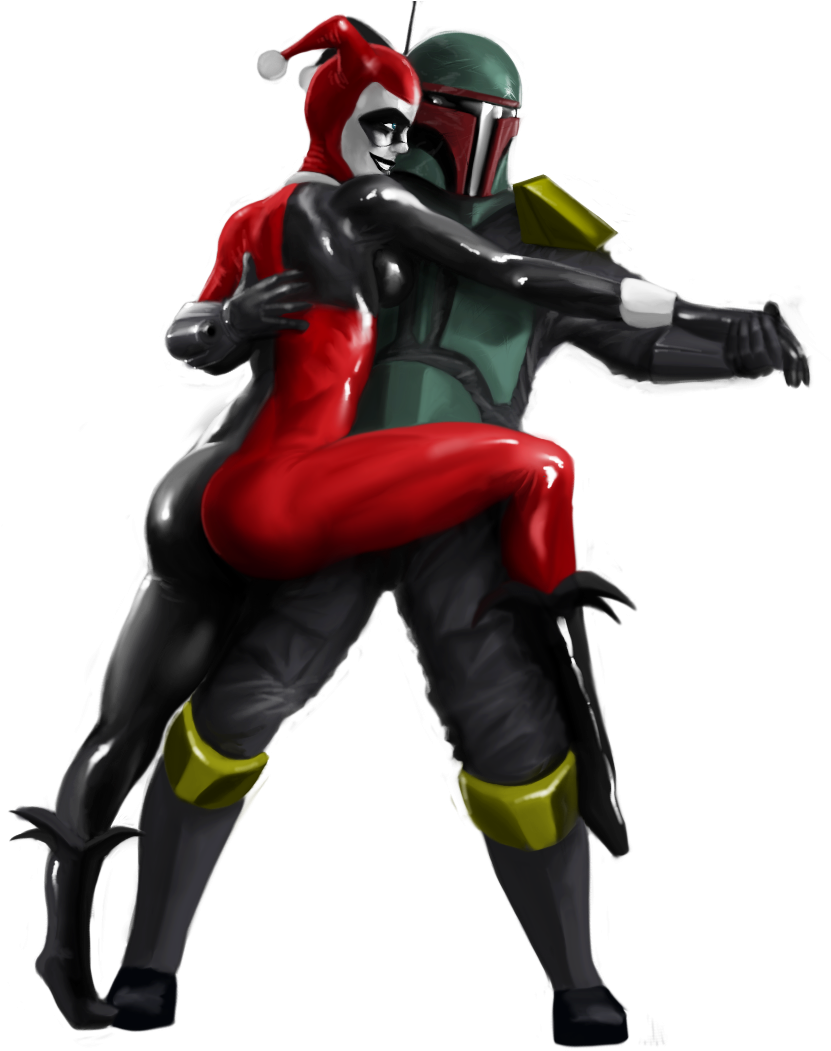 Fan-madeharley/boba Fett Crossover Done By /u/taco144 - Boba Fett And Harley Quinn (1920x1080), Png Download