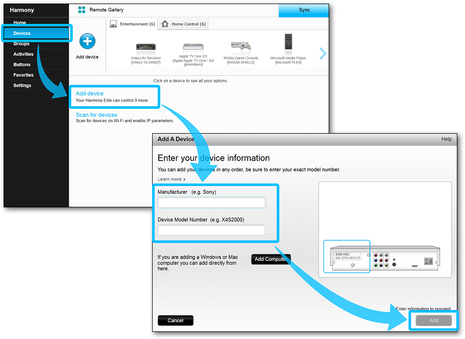 Harmony Desktop Softare - Account Settings Harmony Account (937x694), Png Download