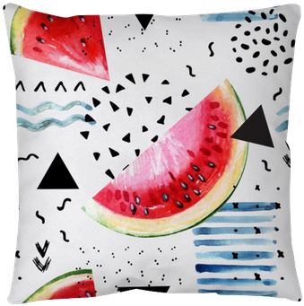 Abstract Watercolor Summer Background - Art Print: Tanycya's Watercolor Painting With Watermelon, (400x400), Png Download