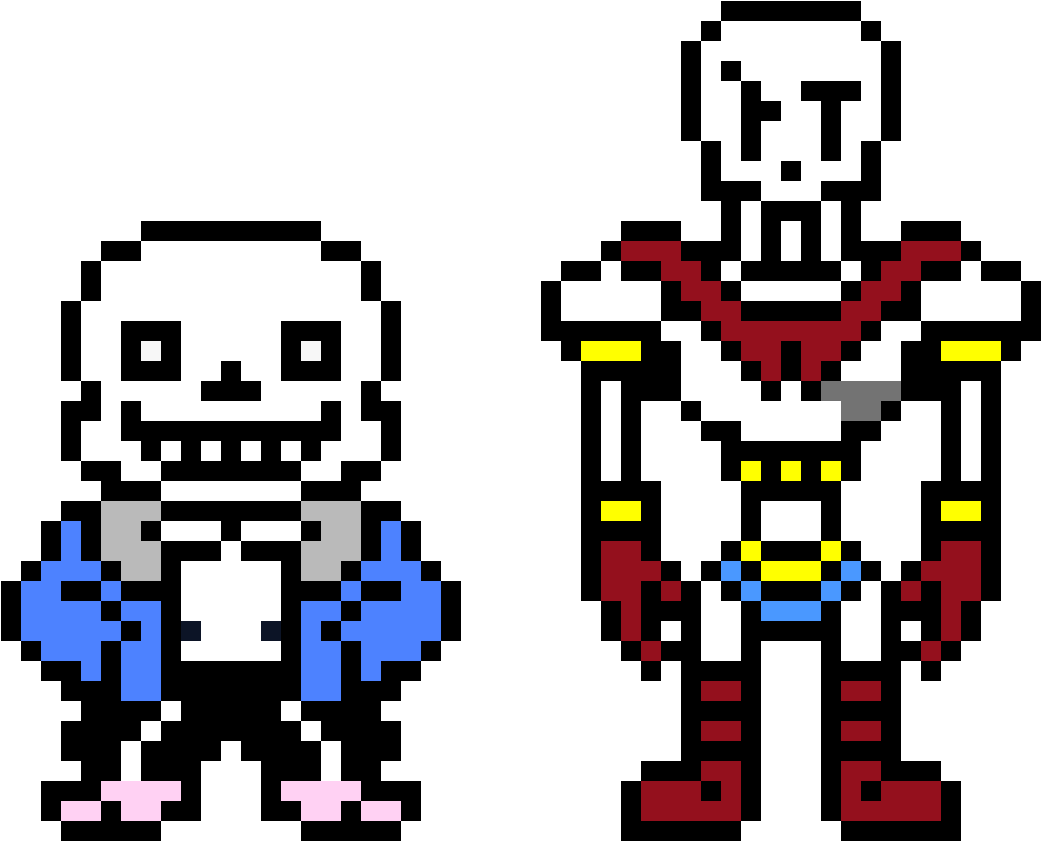 Png Stock And Pixel Art Maker - Undertale Sans And Papyrus Pixel (1120x900), Png Download
