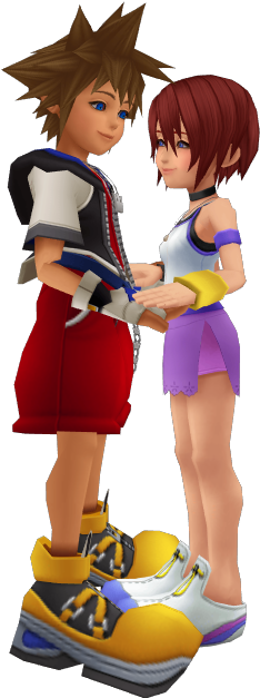 Kairi & Sora Images Sora X Kairi Kh1 Hearts Connected - Sora Donald Goofy Atlantica (360x640), Png Download