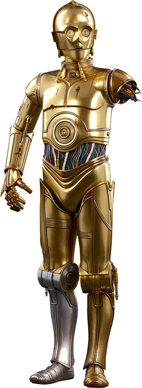C3po Head Png Banner Black And White Stock - Star Wars C 3po Transparent (480x1310), Png Download