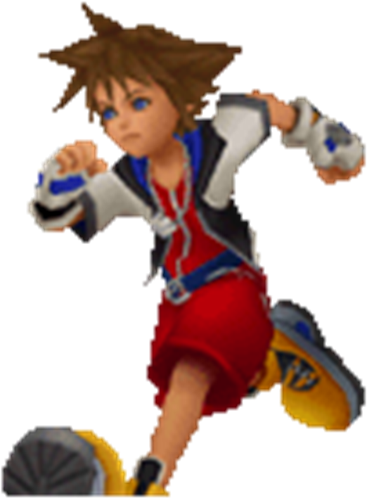 Sora Talk Sprite Khrec - Kingdom Hearts Sora Running (623x740), Png Download