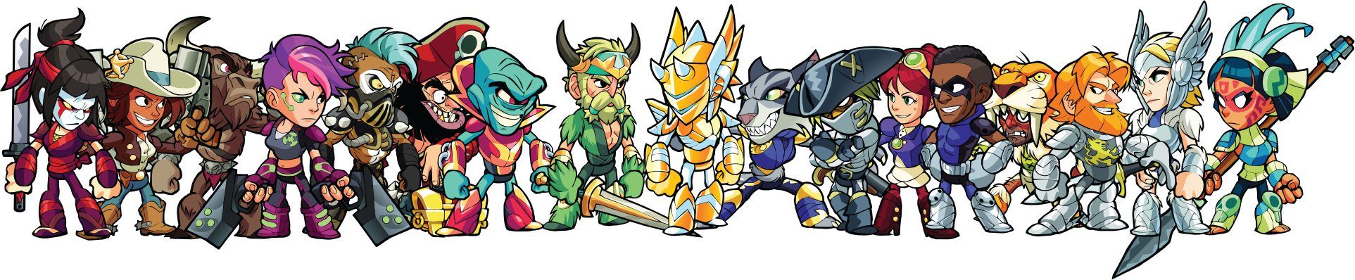 Hc6zykv - Todos Los Personajes De Brawlhalla (1925x398), Png Download