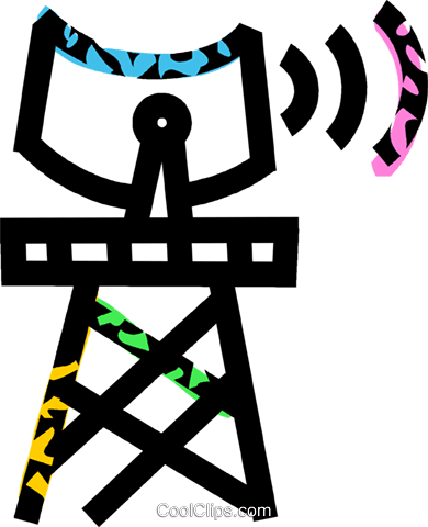 Radio Tower Royalty Free Vector Clip Art Illustration - Illustration (390x480), Png Download