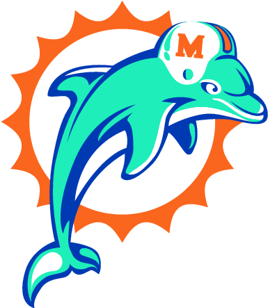 Miami Dolphins - Miami Dolphins Logo Icon (403x464), Png Download