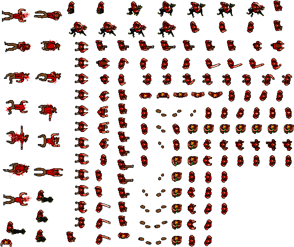 Risultati Immagini Per Hotline Miami Templates - Hotline Miami Sprite Base (612x516), Png Download