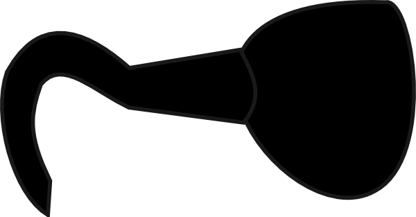 Fishing Hook Clipart Png - Black Pirate Hook (600x313), Png Download