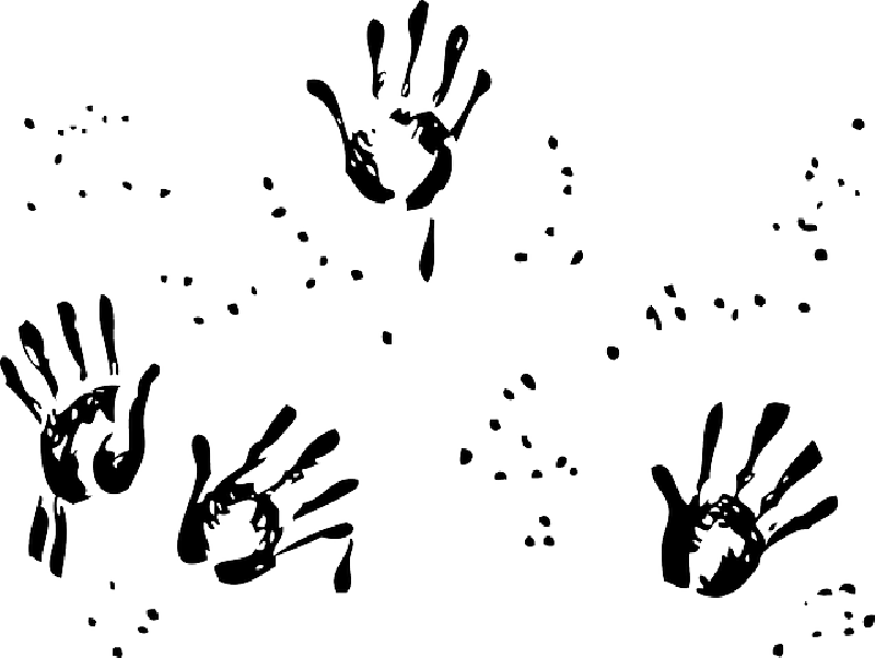 Mb Image/png - Fingerpainting Clipart Black And White (800x602), Png Download