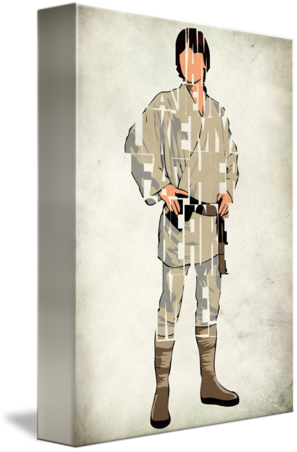 "luke Skywalker" By Adela Sumpter - Luke Skywalker Typography (427x650), Png Download