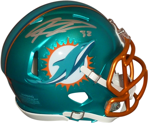 Kenyan Drake Autographed Miami Dolphins Mini Helmet - Plant City Dolphins Football (500x500), Png Download