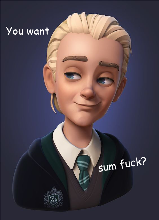 Harry Potter Draco Malfoy Drarry You Want Sum Fuck - Character (768x1366), Png Download