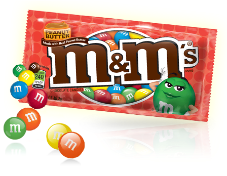 Product Peanutbuttermms - M & M Chocolate Candy, Peanut Butter - 1.63 Oz (451x370), Png Download