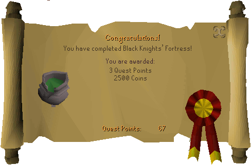 Quest Complete - Osrs Black Knights Fortress Reward (488x322), Png Download