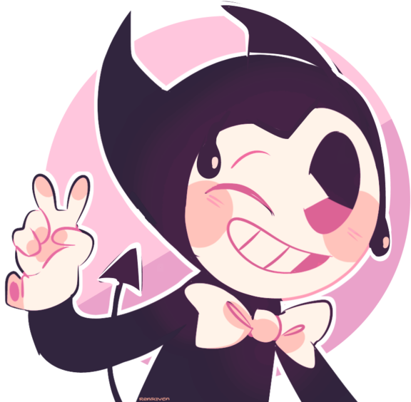 Bendy And The Machine - Scared Bendy The Dancing Demon (640x597), Png Download