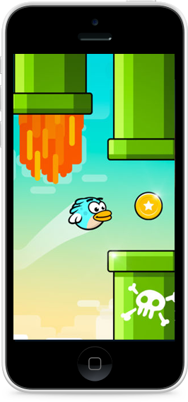 Download Flappy Bird - Telfie Birds (266x567), Png Download