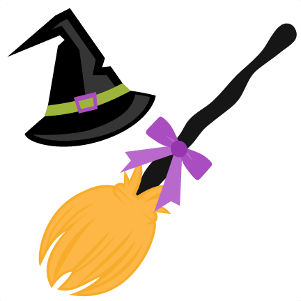Graphic Free Stock Witch On A Silhouette At Getdrawings - Clip Art Witches Broom (432x432), Png Download