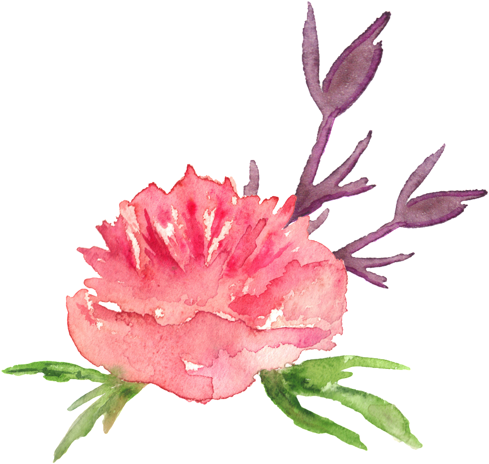 Romantic Pink Floral Transparent Decorative - Watercolor Floral Personalized Party Inviations (1024x1187), Png Download