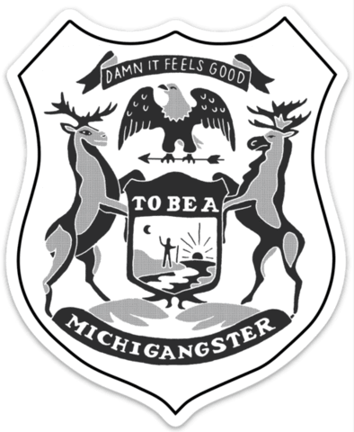 Michigangster 5” Vinyls Shield Sticker - Ann Arbor (394x480), Png Download