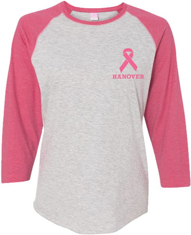 Sale - T-shirt - Baseball - Breast Cancer Awareness - Baseball Shirt With Purple Sleeves (500x500), Png Download