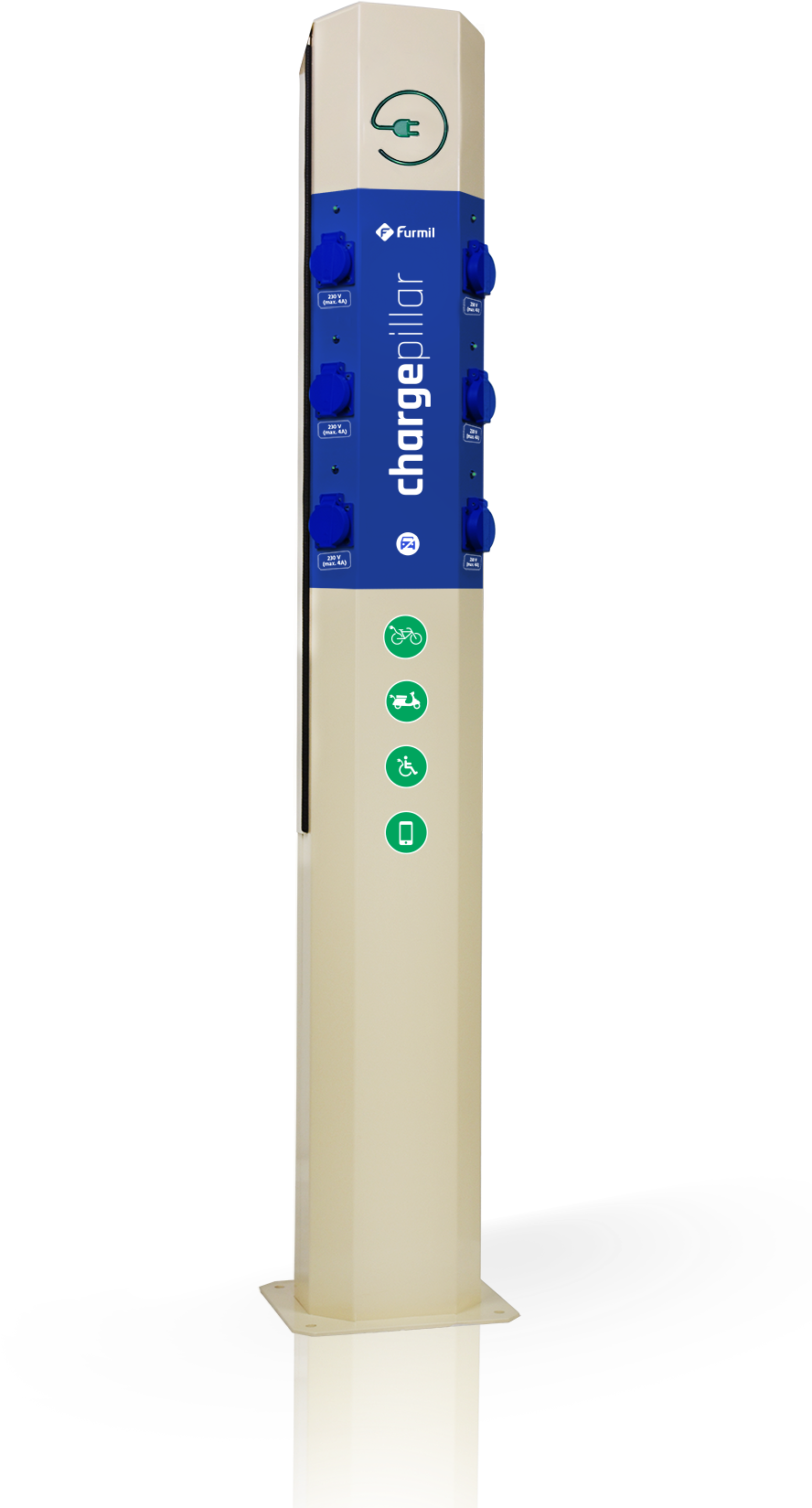 Charging Pillar - Plastic (921x1868), Png Download