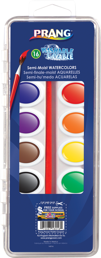 Prang Washable Watercolor Set, 8 Metallic Colors With - Prang Washable Watercolor Set, 16 Classic Colors (850x850), Png Download