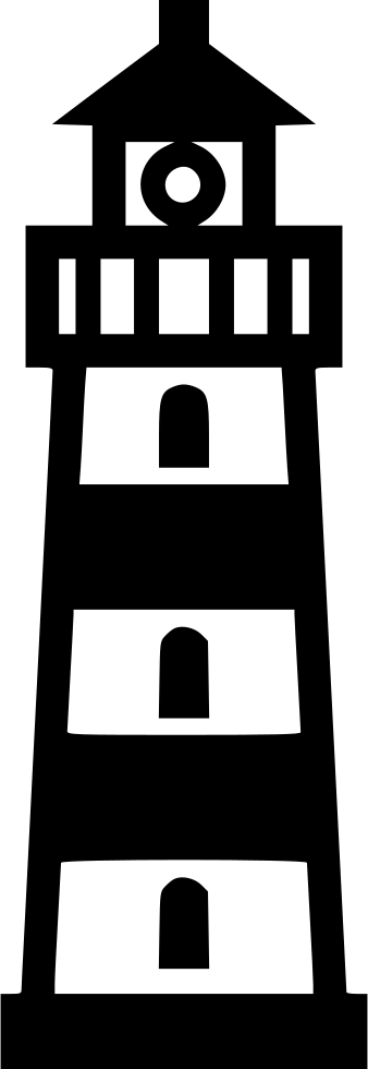 Lighthouse Comments - Lighthouse White Icon Transparent (338x980), Png Download