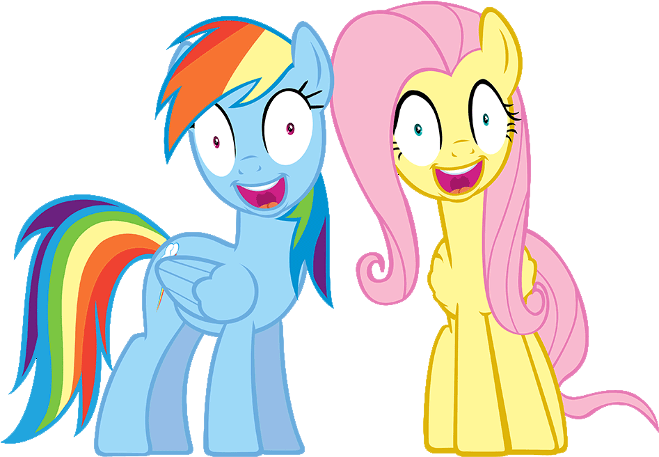 , Me Gusta ) - Rainbow Dash And Fluttershy Creepy (1000x671), Png Download