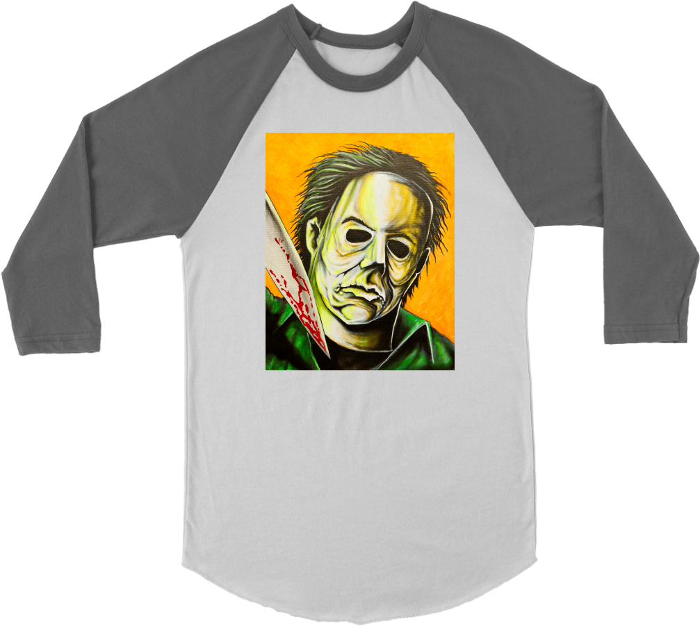 Michael Myers From Halloween • Original Design By Joel - Raglan Sleeve (1024x1024), Png Download