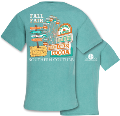 Southern Couture Preppy Fall Fair Comfort Colors T-shirt - T-shirt (429x480), Png Download