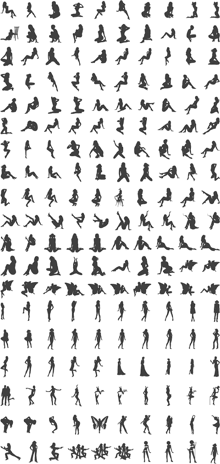 Free Sexy Silhouettes Png - Word Search (770x1597), Png Download