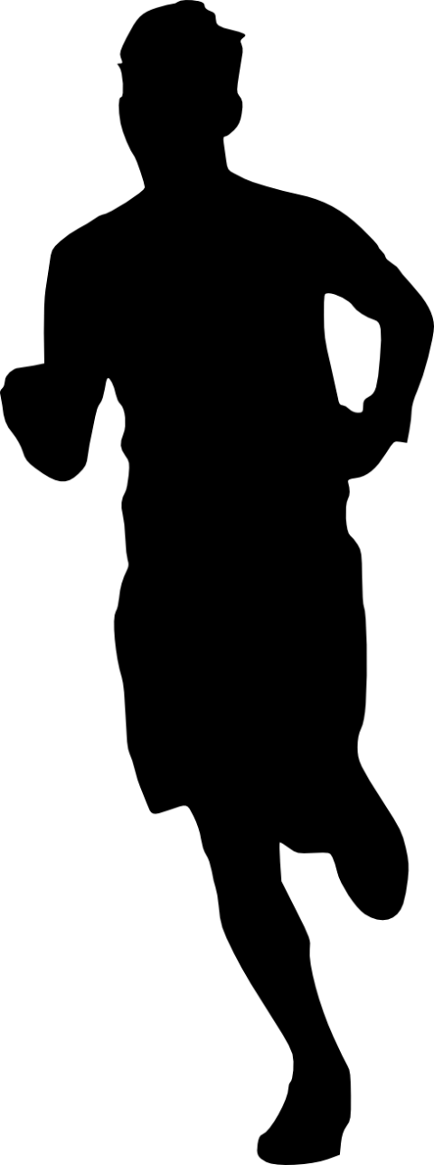 Free Png Man Running Silhouette Png Images Transparent - Nba Logo Black And White Png (480x1288), Png Download