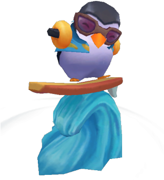 So The Surfing Penguin Is At The Pool Party, But Not - Wipeout Pengu Ward (320x382), Png Download