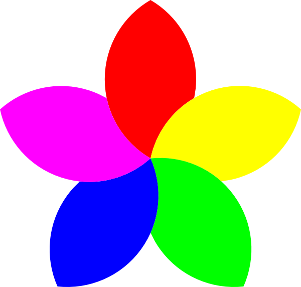 Rainbow Flower Clip Art (600x572), Png Download