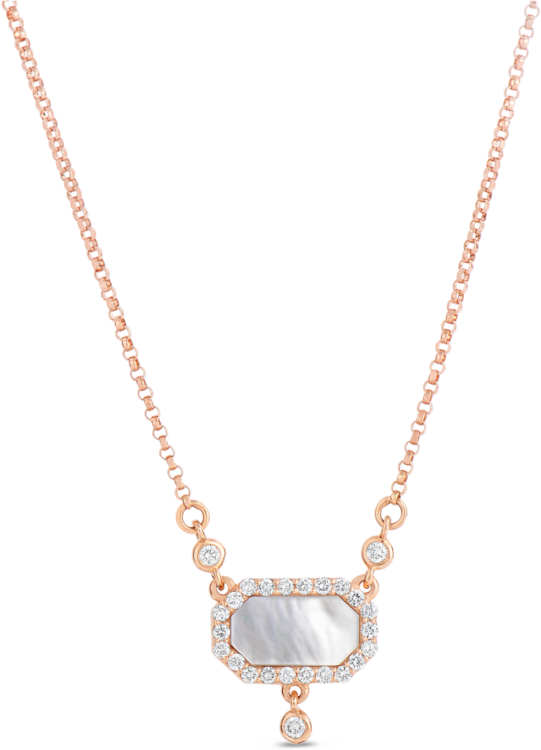 Roberto Coin Tiny Treasures 18k Rose Gold Art - Roberto Coin Diamond & Mother Of Pearl Art Deco (1600x1600), Png Download