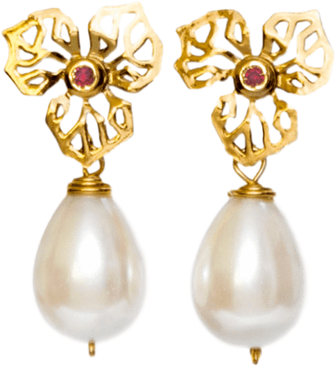 Female Turkey Wearing Pearl Necklace Clipart - Earring (760x760), Png Download