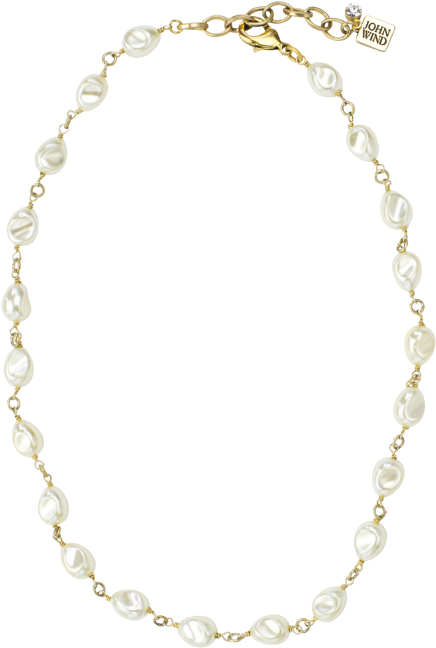 18" Petite Baroque Pearl Necklace, Cream - Baroque Pearl (690x690), Png Download